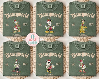 Vintage Disneyworld Christmas All Characters Shirt, Mickey And Friends Christmas Shirt, Disney Christmas Family Shirts, Disney Holiday Shirt
