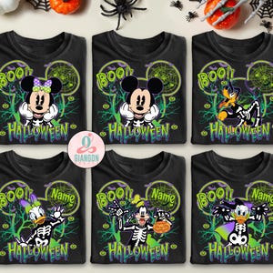 Vintage Disney Halloween All Characters Shirts, Mickey And Friends Halloween Shirt, Halloween Party Shirts, Disney Family Halloween Shirts