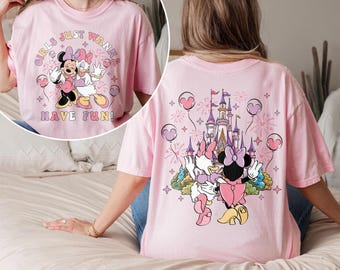 Retro Disney Girls Trip Shirt, Girls Just Wanna Have Fun Shirt, Minnie Daisy Castle Tee, Matching Bestie Shirt, Disneyland Vacation Shirt