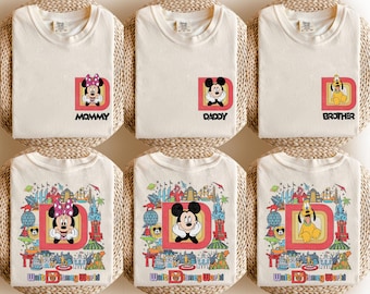 Retro Disneyworld Mickey And Friends Shirt, Custom Name Disney Family 2025 Shirts, Retro Disneyworld Trip Tee, Disney Family Vacation Shirt