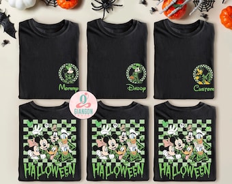 Custom Disney Halloween All Characters Skeleton Shirt, Disney Skeleton Family Shirts, Halloween Group Shirt, 2025 Halloween Matching Shirt