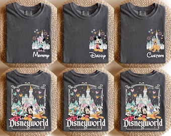 Custom Disneyworld Mickey And Friends Shirt, Custom Name Disney Family 2026 Shirts, Retro Disneyworld Trip Tee, Disney Family Vacation Shirt