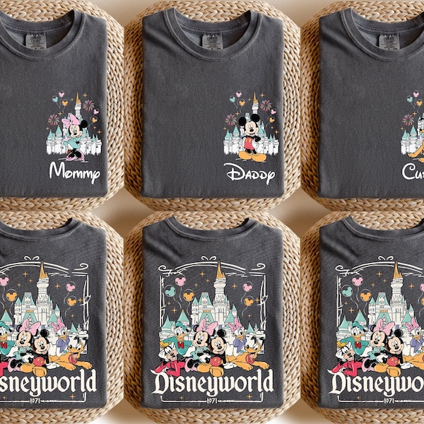 Custom Disneyworld Mickey And Friends Shirt, Custom Name Disney Family 2026 Shirts, Retro Disneyworld Trip Tee, Disney Family Vacation Shirt