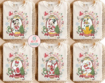 Retro Disney Very Merry Christmas Shirt, Custom Disney Christmas All Characters Shirt, Disney Family Christmas Shirts, Christmas Group Shirt