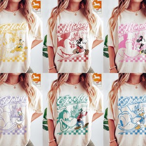 Vintage Disney Mickey And Friends Classic Shirt, Checkered Mickey Shirt, Disneyworld Shirt, Disneyland Shirt, Disney Family Vacation Shirts