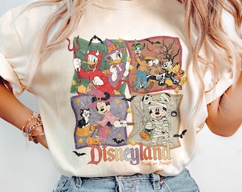 Vintage Disneyland Halloween Shirt: Mickey und Friends Retro Tee