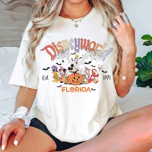 Retro Disneyworld Halloween Shirt, Retro Disneyworld Est 1971 Halloween Shirt, Mickey And Friends Halloween Shirt, Disney Family Shirts