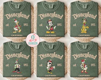 Vintage Disneyland Christmas All Characters Shirt, Mickey And Friends Christmas Shirt, Disney Christmas Family Shirts, Disney Holiday Shirt