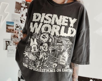 Chemise Halloween Disneyworld rétro 2025, chemise Halloween squelette Mickey Minnie, chemise Halloween Disneyworld, chemise assortie Halloween Disney