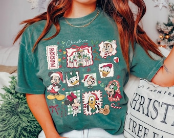 Retro Disney Santa Mickey And Friends Shirt, Disneyland Vacation Family Matching Trip Shirt, Mickey's Very Merry Christmas Party 2025 Shirt