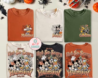 Custom Mickey's Not So Scary Halloween Party 2026 All Characters Skeleton Shirt, Disney Halloween Shirt, Disneyworld Halloween Trip Shirt