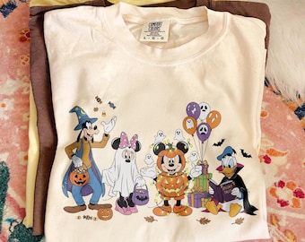 Retro Halloween Mickey And Friends Shirt, Disney Halloween Party Shirt, Cute Disney Fall Shirt, Halloween Trip Shirt, Trick Or Treat Shirt