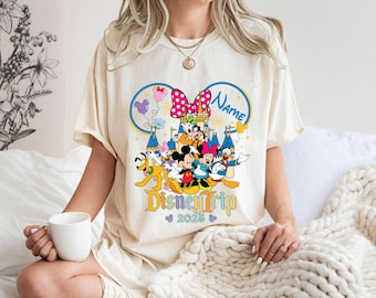 Custom Name Mickey Minnie Shirts, Disneyworld Trip Shirt, Disneyland Trip Shirt, Disney Vacation 2025 T-shirt, Disney Family Matching Shirts