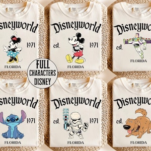 Retro Disneyworld Full Characters Shirt, Mickey and Friends Shirt, Disneyworld Trip 2025 Shirt, Disney Group Shirts, Disney Family Shirts