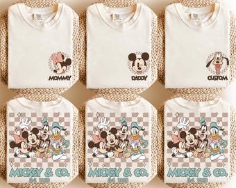 Custom Mickey & Co Shirt, Retro Mickey and Friends Shirt, Retro Disney Trip Shirt, Checkered Mickey Shirt, Disney Family Vacation Shirt