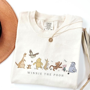 Retro Winnie The Pooh And Friends Comfort Colors Shirt, Pooh Bear Shirt, Disney Pooh Shirt, Winnie The Pooh Shirt, Disney Family Shirt