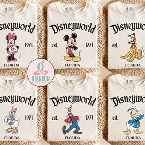 Retro Disneyworld Full Characters Shirt, Mickey and Friends Shirt, Disneyworld Trip 2026 Shirt, Disney Group Shirts, Disney Family Shirts image 1