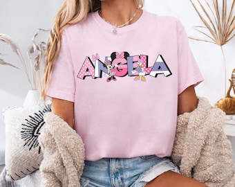 Disney Custom Name Shirt, Mickey & Friends Family Matching Shirts, Mom Dad Disney Shirt, Personalized Mickey Mouse Kids Toddler Birthday Tee