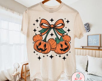 Coquette Disney Pumpkin Cherries Shirt, Mickey And Minnie Pumpkin Shirt, Coquett Disney Halloween Shirt, Disney Halloween Pumpkin Shirt