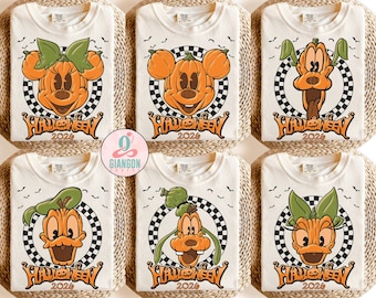 Retro Disney Pumpkin Halloween Shirt, Mickey And Friends Halloween Shirt, Disney Halloween Shirt, Halloween 2026 Shirt, Halloween Family Tee