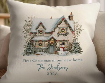 Personalized Faux Suede Pillows New Home Pillow First Christmas