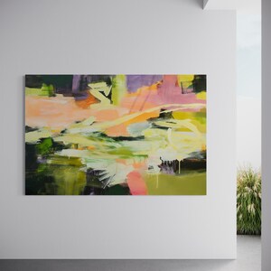 Large ABSTRACT Print, Colourful Giclee, Painting Print on Matte Canvas,  Modern Wall Art for Home Decor