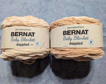 Bernat Baby Blanket dappled Cappuccino by Yarnspirations lot of 2  Catagory 6