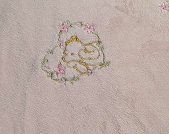 Winnie the Pooh Soft Velour (Minky like) Embroidered Fabric 45"x58"  Free Shipping