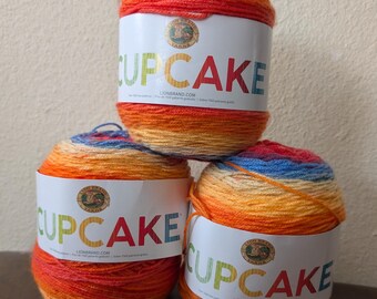 Lion Brand Cupcakes Blue Citrus Agrume Blue Citrico Azul  lot of 3.  Yarn destash. Discontinued Free shipping