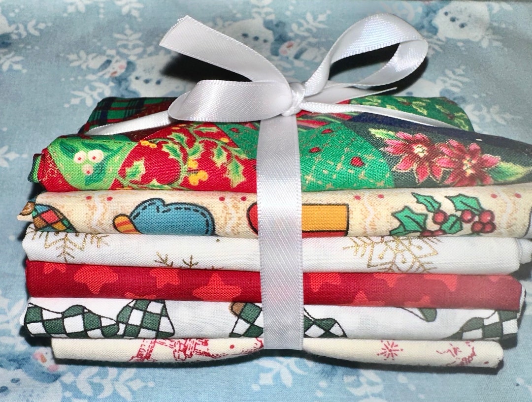 Christmas Fat Quarter Bundle - 6 Pieces - 18”X22” Destash #6 W/free ...