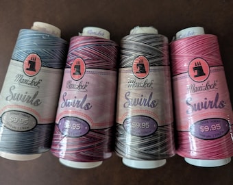 Maxi-lock Swirls Lot of 4 Rocket Pop, Expresso Silk, Blueberry Cob, Raspberry Vanilla 100% Polyester Variegated ThreadDestash Free Shipping