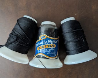 Woolly Nylon Extra Lot of 3. One in package 2 have been opened. Black 100% Nylon. Extra Fluffy, Extra Heavy, Extra Bulky  Destash