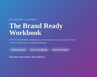 NIL Brand Ready Workbook for Student Athletes | Fill-in-the-Blank Personal Brand Builder | Media Kit, Pitch & Outreach Planner | Digital