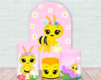 Sfondo ad arco Abejita e coperture per cilindri Bee