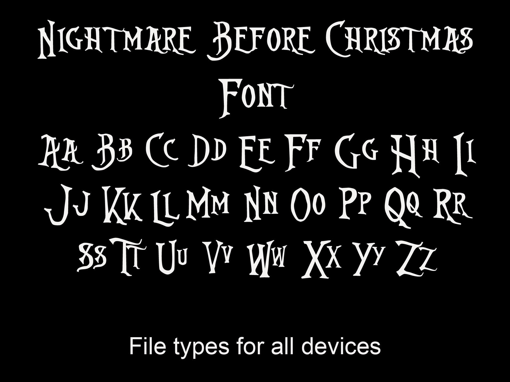 Nightmare before Christmas Font | svg | ttf | otf | eps | cricut & silhouette | word | crafting | creating | ideas
