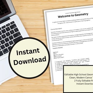 Programma di geometria modificabile / Modello Canva / Pulito, moderno e facile da personalizzare