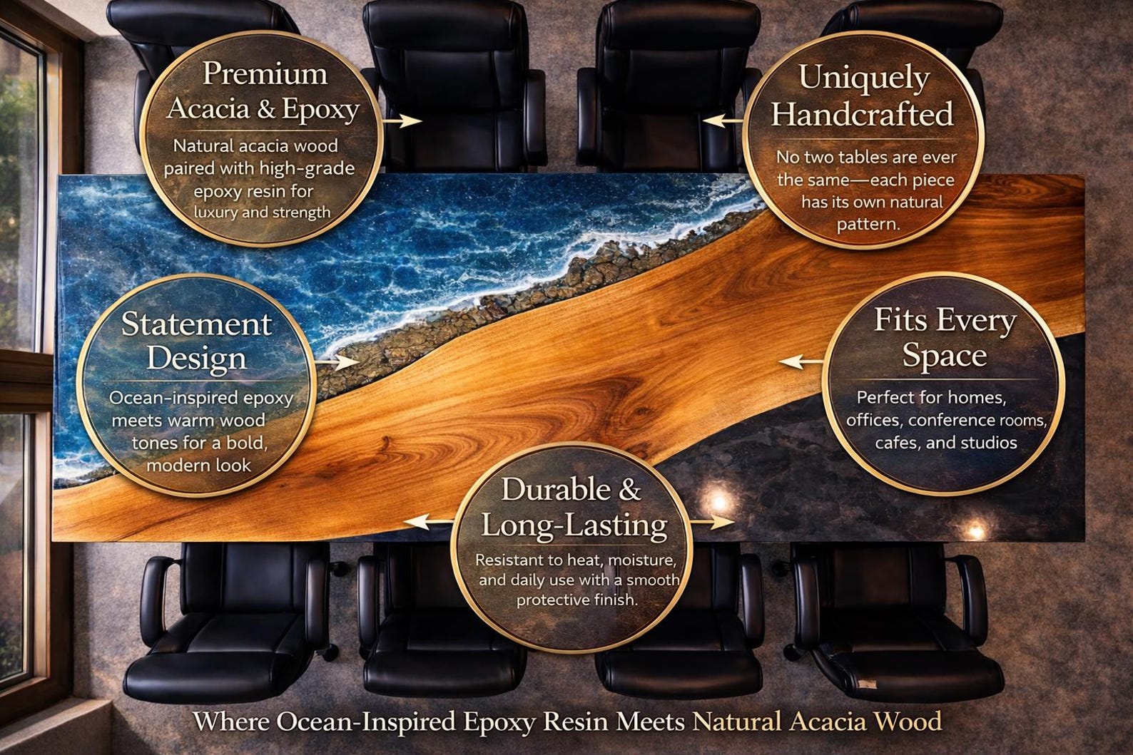 Epoxy Ocean Table| Living Room Table, Epoxy Table Top| Epoxy Coffee ...