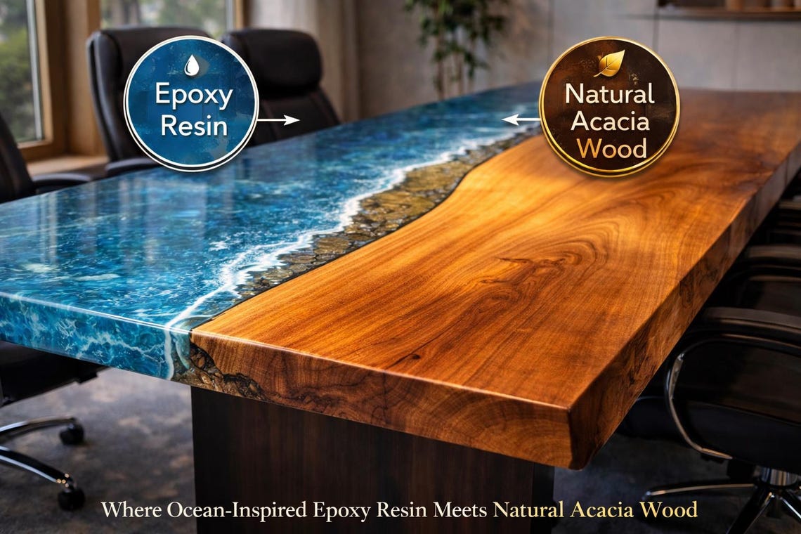 Epoxy Ocean Table| Living Room Table, Epoxy Table Top| Epoxy Coffee ...
