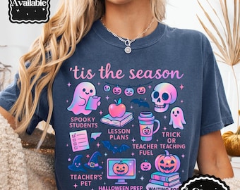 Cute Halloween Teacher Shirt, Spooky Teacher T Shirt, Tis The Season Teacher Tee, Halloween Classroom Shirt, Teacher Halloween Gift