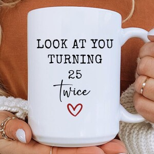 Personalized Funny 50th Birthday Gift Mug, Birth Flower 50th Birthday Mug, Birthday Gifts 50th coffee cup 1975, Custom Gift For 50 Year Old