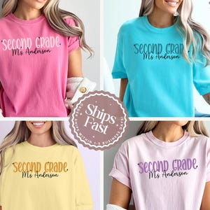 Comfort Colors Custom Back to School Teacher Shirt, Second Grade Teacher Shirt, 2nd Grade Teacher Shirt, 2nd Grade Teacher Tee, Teacher Tee