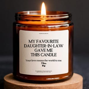 Personalized Mother In Law Funny Gift Candle Custom Candle For Mother In Law Wedding Birthday Gift For Mil Gift From Daughter In Law Gift