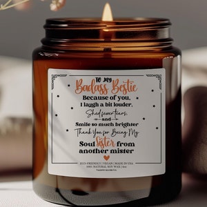 Gift for Best Friend Birthday Badass Friendship Gift, Gift for Sister Funny Candle The Badass In You Gift for Boss Gift Mom Work Bestie Gift