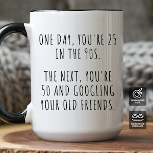 Funny 50th Birthday Gift Mug for Women Men, Custom 50th Birthday Mug, Special Birthday Gifts Funny 50th Bday Mug 1975, Gift For 50 Year Old