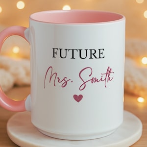 Personalisierte Zukunft Frau Becher für Verlobte Kaffeetasse Geschenk für Brautparty Benutzerdefinierte Geschenkidee für Braut rosa Becher für Zukunft Frau Custom Cup