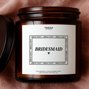 Personalized Bridesmaid Proposal Candle Gift, Ask Bridesmaids Maid of Honor Proposal Bridal Shower Gift, Bachelorette Wedding Party Gifts