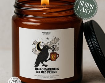 The Raven Crow Autumn Candle Fall Candles Poetry Gifts Literary Candles Bibliophile Gift Funny Friend Candle Edgar Allan Poe Candle C-085