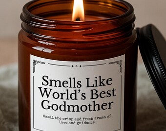 Smells Like World&#39;s Best Godmother Candle God Mother Gift Godmother Gift Custom Godmother Proposal Trendy God Parents Era Proposal Gift