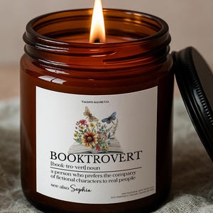 Booktrovert Smut Reader Candle Gift, Custom Smut Books Lover Booktrovert Candle, Booktrovert Definition Candle, Gift For Book Lover Candle