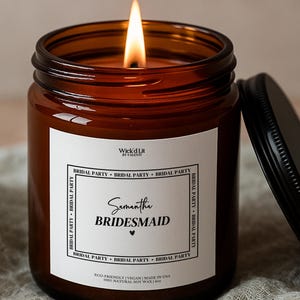 Personalized Bridesmaid Proposal Candle Gift, Ask Bridesmaids Maid of Honor Proposal Bridal Shower Gift, Bachelorette Wedding Party Gifts